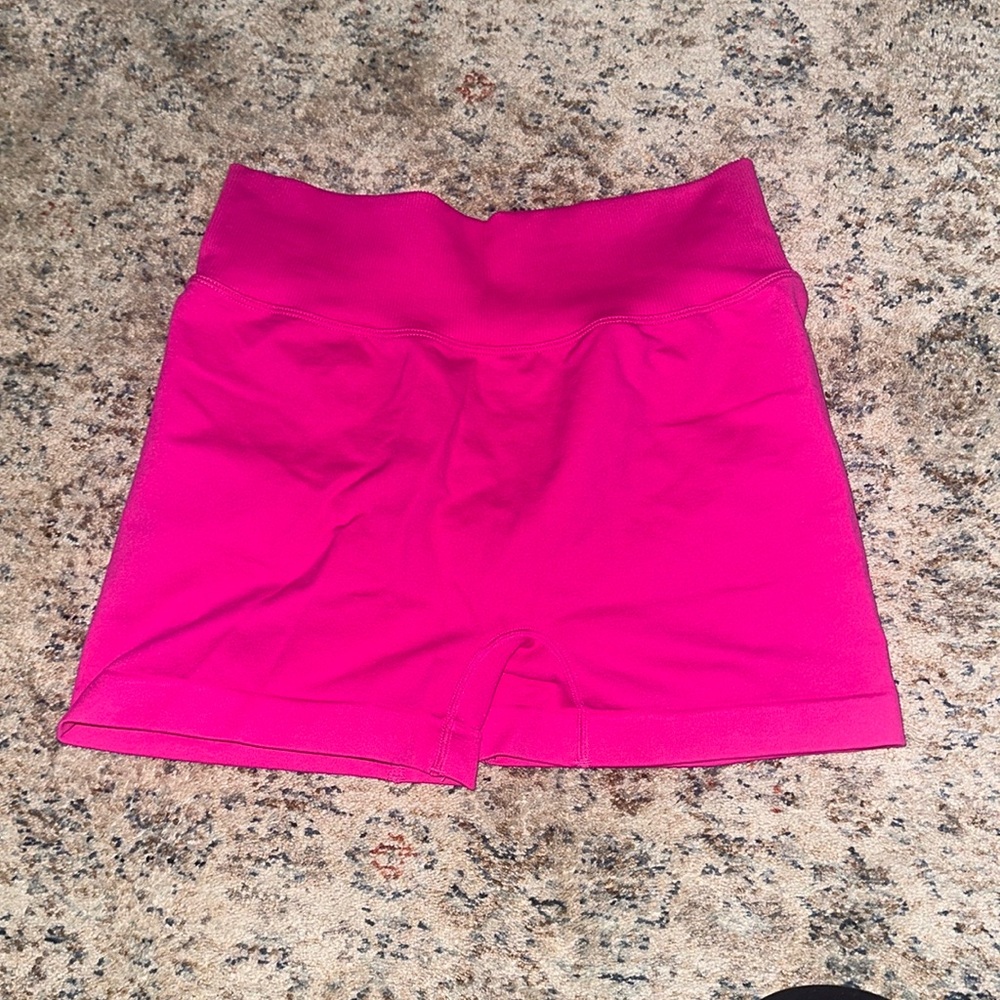 Hot pink workout shorts